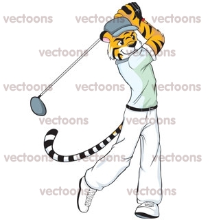 Creative Tiger GOLFER Cartoon