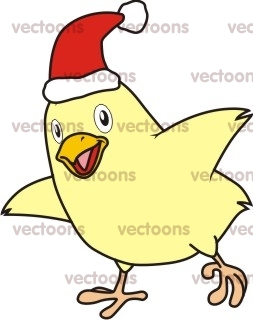 Joyful CHICKEN Christmas Illustration - Chicken - Animals - Buy Clip ...